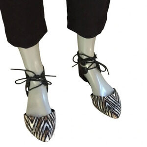 Rampage lace up pointy toe flats